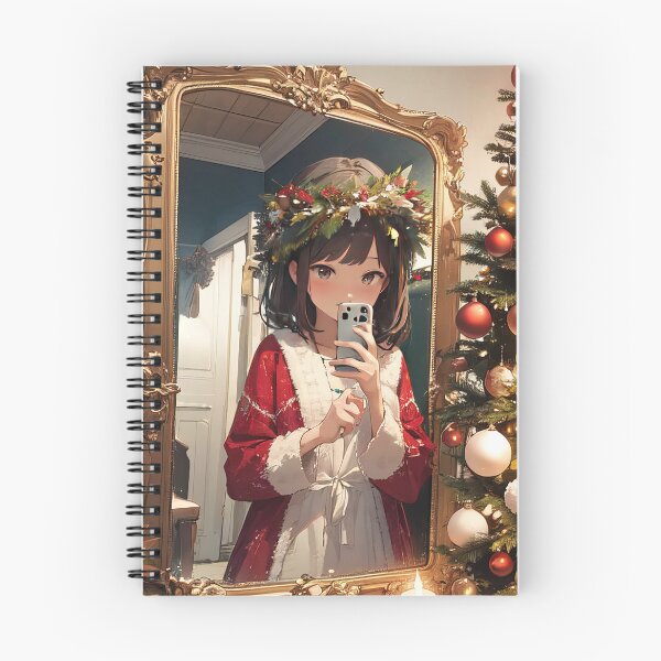 Item preview, Christmas Anime elven girl in a old Santa's house portrait art designed and sold by TheArtistOf2022.