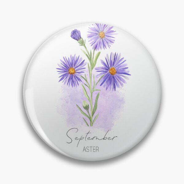 Item preview, September birth flower, Aster, September flower, Aster flower designed and sold by lagunaklein.