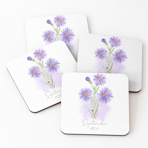 Item preview, September birth flower, Aster, September flower, Aster flower designed and sold by lagunaklein.