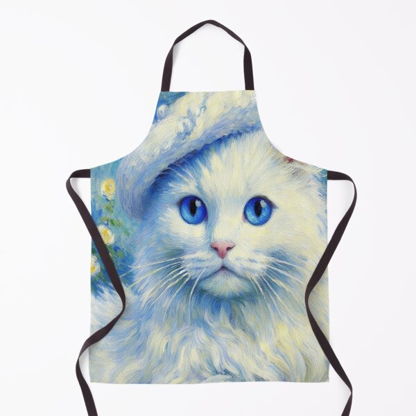 Item preview, White cat with blue eyes: An impressionist masterpiece in the style of Claude Monet designed and sold by FotoworldEdel.