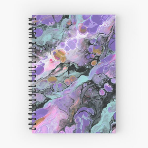 Item preview, Abstract acrylic pour painting in purple, turquoise and gold designed and sold by Marion Yeo.