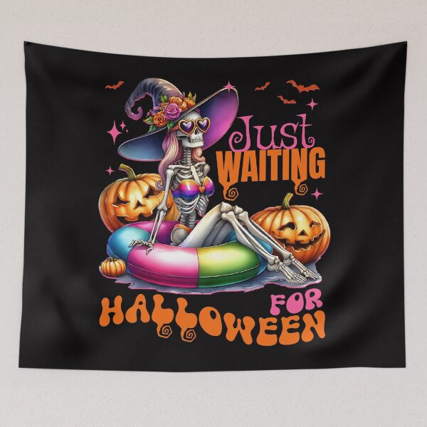 Item preview, JUST WAITING FOR HALLOWEEN WITCH SKELETON BEACH designed and sold by EpiTee.