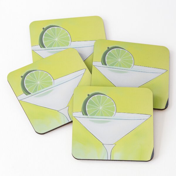 Item preview, Minimalist Martini Glass with Vibrant Lime Slice on Gradient Background - Modern Abstract Art designed and sold by OlfactoART Studio.