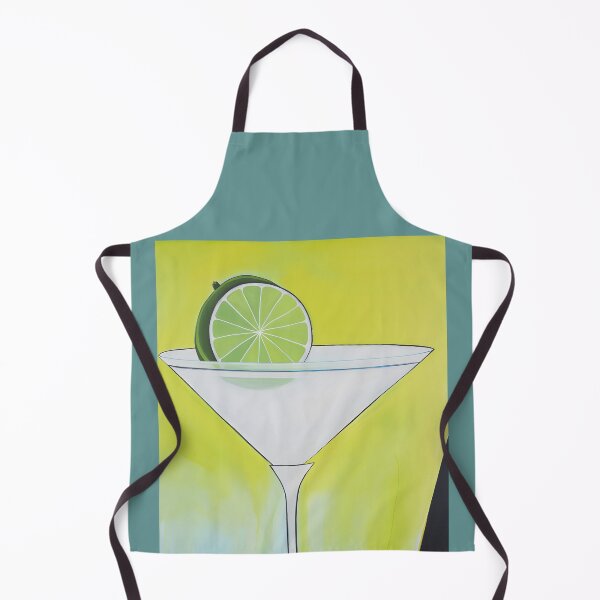 Item preview, Minimalist Martini Glass with Vibrant Lime Slice on Gradient Background - Modern Abstract Art designed and sold by OlfactoART Studio.