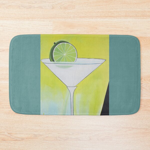 Item preview, Minimalist Martini Glass with Vibrant Lime Slice on Gradient Background - Modern Abstract Art designed and sold by OlfactoART Studio.