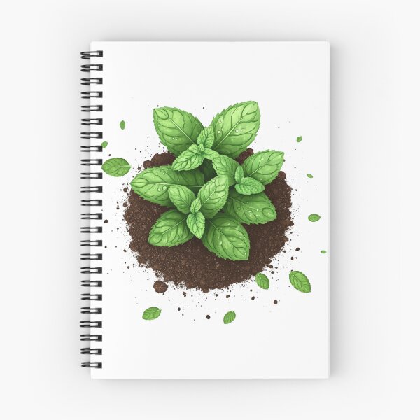 Item preview, Planta de menta con hojas verdes vibrantes, suelo rico con un ambiente terroso y fresco. designed and sold by CUZAB.