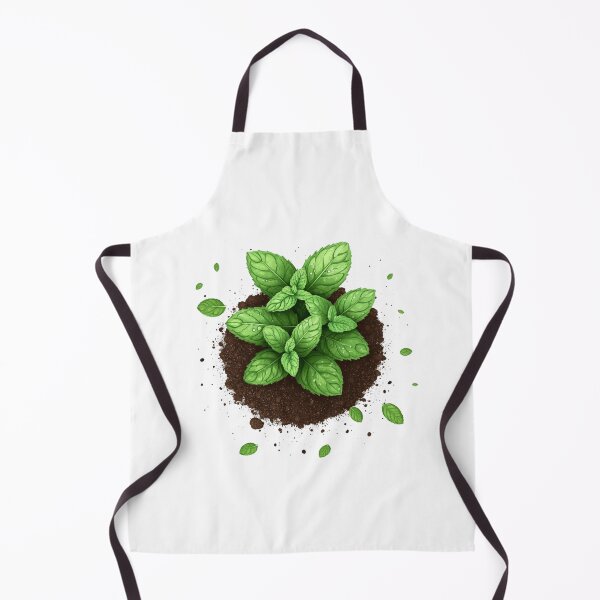 Item preview, Mint plant with vibrant green leaves, rich soil with earthy and fresh scene designed and sold by CUZAB.