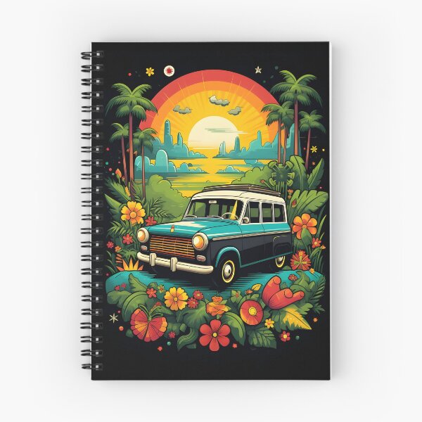 Item preview, vintage cars in a whimsical - 2 designed and sold by FamousArtDesign.