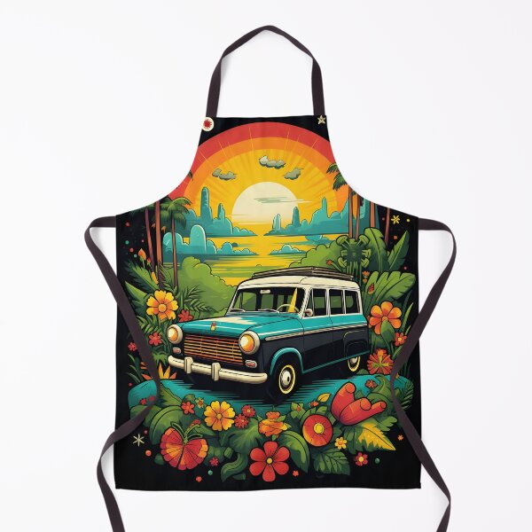 Item preview, vintage cars in a whimsical - 2 designed and sold by FamousArtDesign.