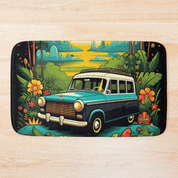 Item preview, vintage cars in a whimsical - 2 designed and sold by FamousArtDesign.