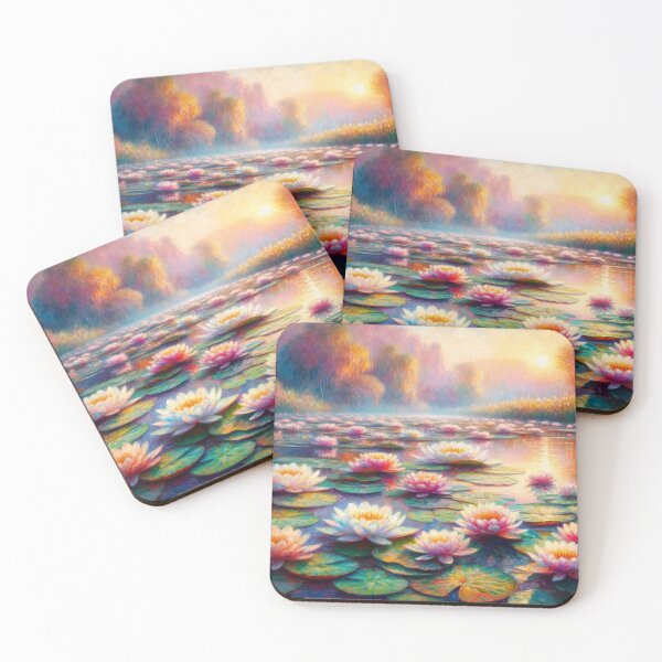 Item preview, Water Lilies in the style of Claude Monet: A masterpiece of impressionism in bright colors and light designed and sold by FotoworldEdel.