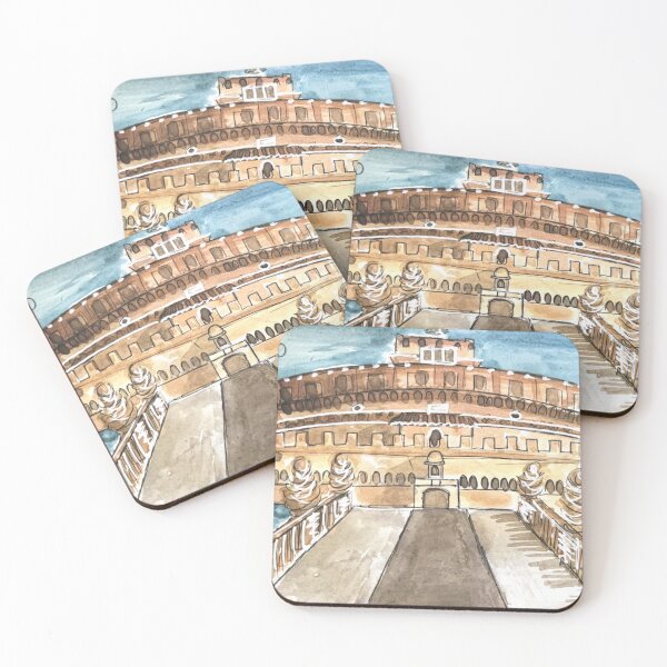 Item preview, Castel Sant'Angelo Watercolor Illustration designed and sold by kriti130.