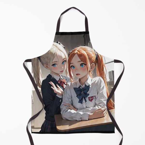 Item preview, Two Cute school anime girls double portrait art designed and sold by TheArtistOf2022.