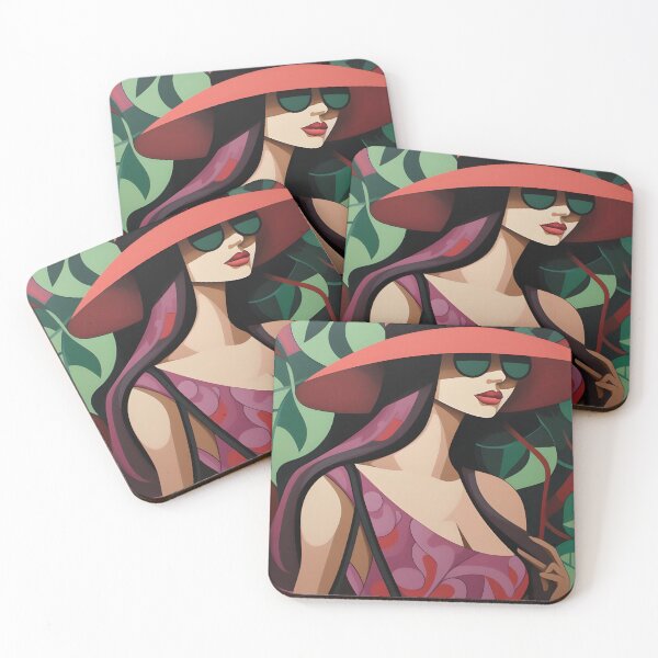 Item preview, girl with a black hat posing designed and sold by FamousArtDesign.