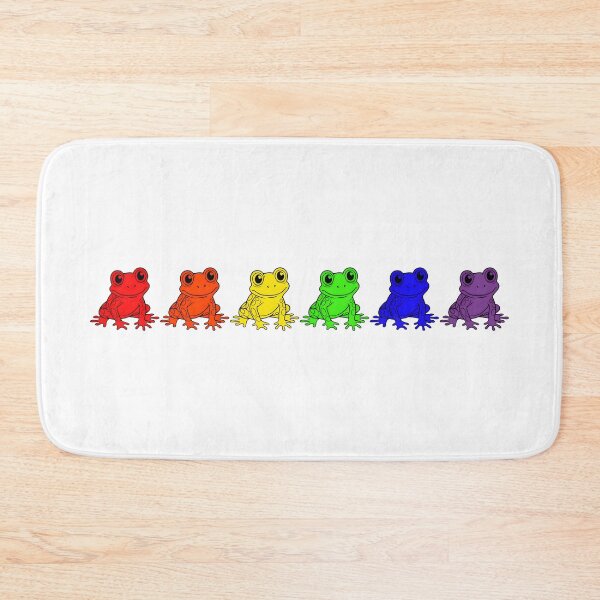 Item preview, Row of Cute Frogs in LGBTQ+ Rainbow Pride Flag Colors, Frogs LGBTQ Flag designed and sold by Travelslightly.