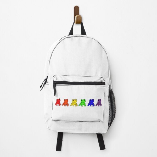 Item preview, Row of Cute Frogs in LGBTQ+ Rainbow Pride Flag Colors, Frogs LGBTQ Flag designed and sold by Travelslightly.