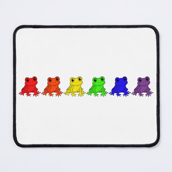 Item preview, Row of Cute Frogs in LGBTQ+ Rainbow Pride Flag Colors, Frogs LGBTQ Flag designed and sold by Travelslightly.