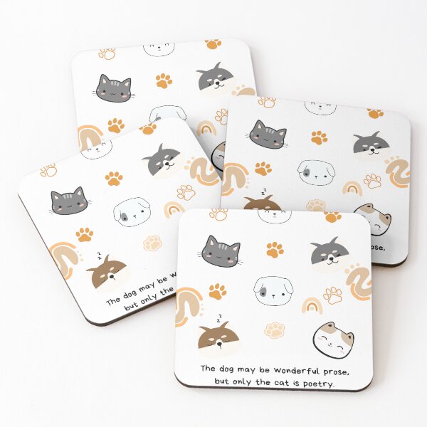 Item preview, Whimsical cat and dog design with quote designed and sold by yuxin2009.