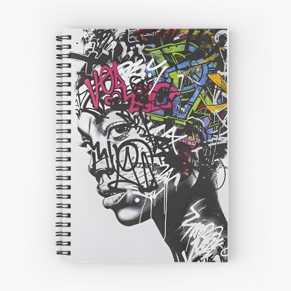 Item preview, black woman adorned with wildstyle graffiti designed and sold by FamousArtDesign.