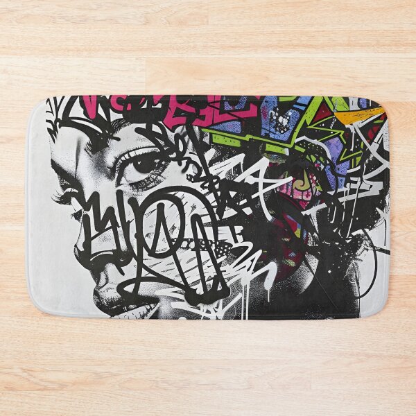 Item preview, black woman adorned with wildstyle graffiti designed and sold by FamousArtDesign.