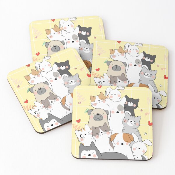 Item preview, Charming group of cats and dogs with quote designed and sold by yuxin2009.
