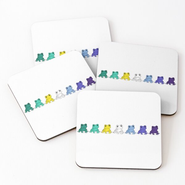 Item preview, Row of Cute Frogs in Gay MLM Pride Flag Colors, Frogs MLM Flag designed and sold by Travelslightly.