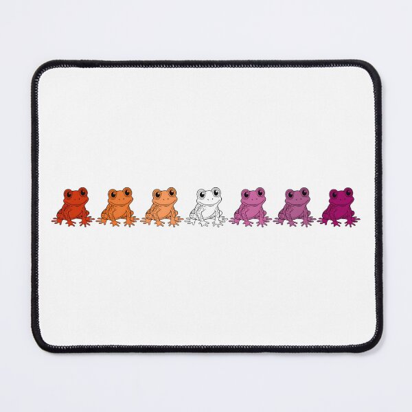 Item preview, Row of Cute Frogs in Lesbian Pride Flag Colors, Frogs Lesbian Flag designed and sold by Travelslightly.