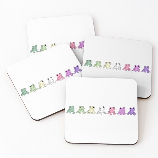 Item preview, Row of Cute Frogs in Genderfae Pride Flag Colors, Frogs Genderdoe Flag designed and sold by Travelslightly.