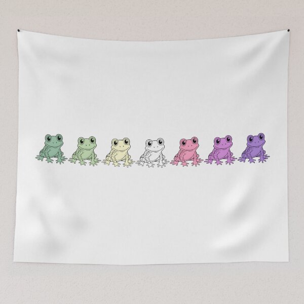 Item preview, Row of Cute Frogs in Genderfae Pride Flag Colors, Frogs Genderdoe Flag designed and sold by Travelslightly.