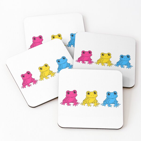 Item preview, Row of Cute Frogs in Pansexual Pride Flag Colors, Frogs Pan Flag designed and sold by Travelslightly.
