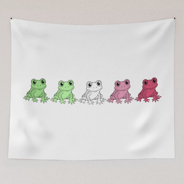 Item preview, Row of Cute Frogs in Abrosexual Pride Flag Colors, Frogs Abrosexual Flag designed and sold by Travelslightly.