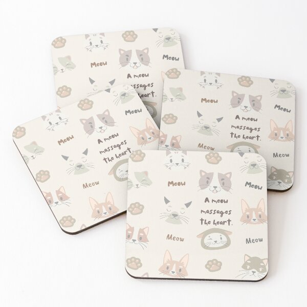 Item preview, Cute cat faces with comforting meow quote designed and sold by yuxin2009.