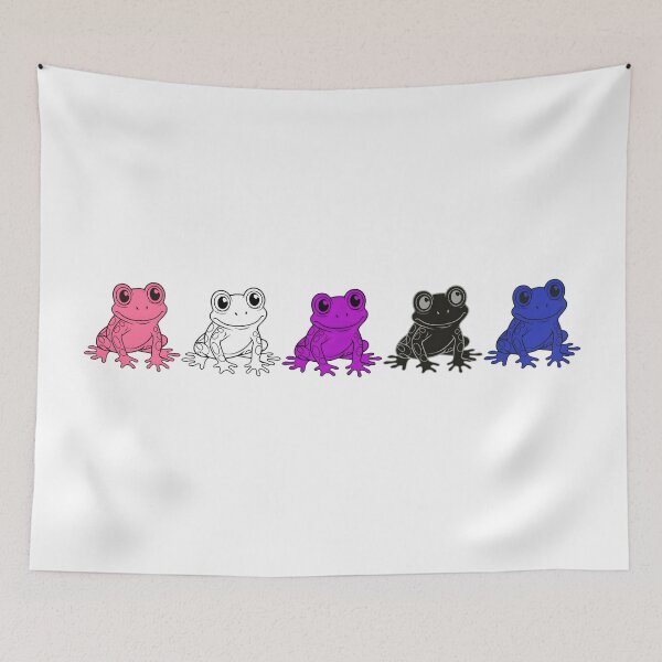 Item preview, Row of Cute Frogs in Genderfluid Pride Flag Colors, Frogs Genderfluid Flag designed and sold by Travelslightly.