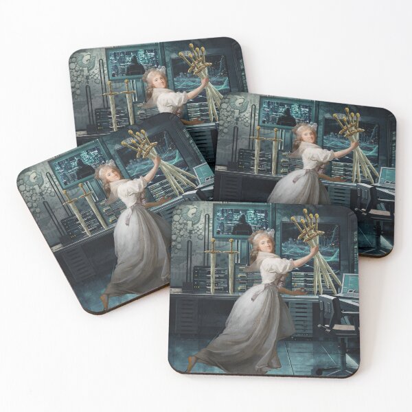 Item preview, Tarot Seven Swords Vintage Cyber Digital Art designed and sold by SoulscapeStudio.