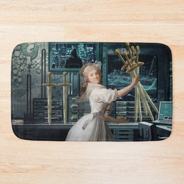 Item preview, Tarot Seven Swords Vintage Cyber Digital Art designed and sold by SoulscapeStudio.