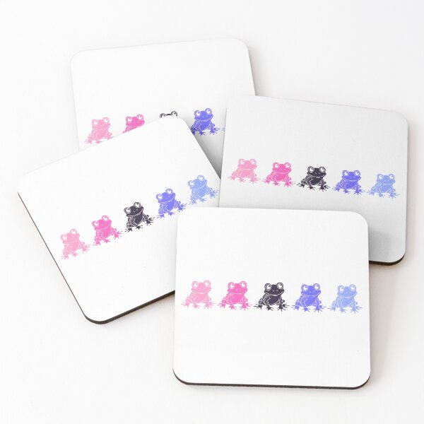Item preview, Row of Cute Frogs in Omnisexual Pride Flag Colors, Frogs Omni Flag designed and sold by Travelslightly.