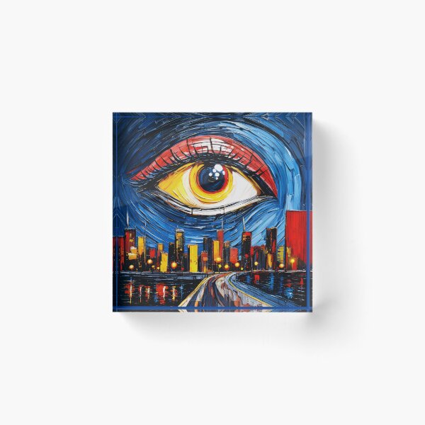 Item preview, 1984 - Big Brother and the Eye that Sees All - Impasto with Acrylic designed and sold by Second Draft Visuals.