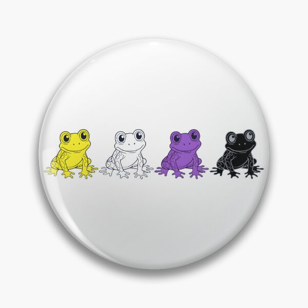Item preview, Row of Cute Frogs in Nonbinary Pride Flag Colors, Frogs Enby Flag designed and sold by Travelslightly.