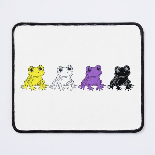 Item preview, Row of Cute Frogs in Nonbinary Pride Flag Colors, Frogs Enby Flag designed and sold by Travelslightly.