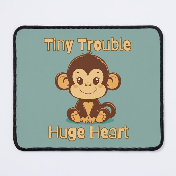 Item preview, BABY MONKEY Tiny Trouble Huge Heart designed and sold by NikoDeeko.