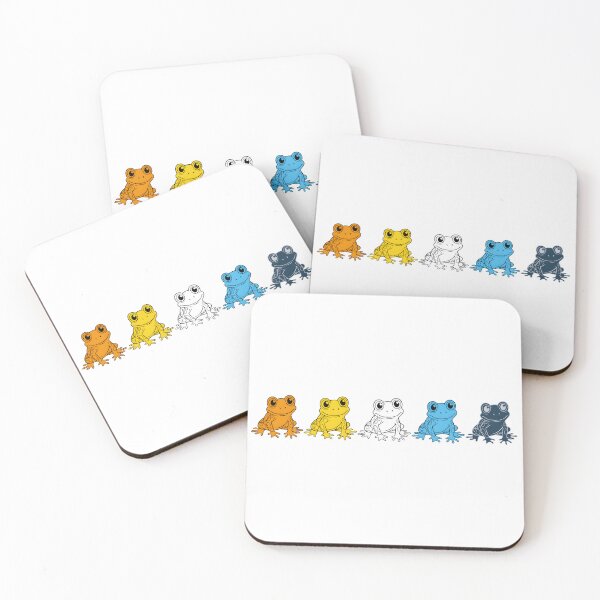Item preview, Row of Cute Frogs in AroAce Pride Flag Colors, Frogs AroAce Flag designed and sold by Travelslightly.