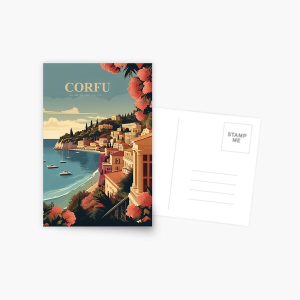 Item preview, 013 Vintage Corfu, Greece Poster Design designed and sold by Alexis Art Collection.