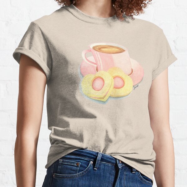 Coffee and cookies, pastel pink art Classic T-Shirt
