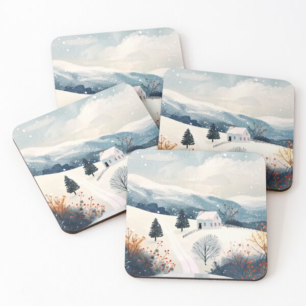 Item preview, Scandinavian winter landscape, Christmas and snow designed and sold by NordicArtPrint.