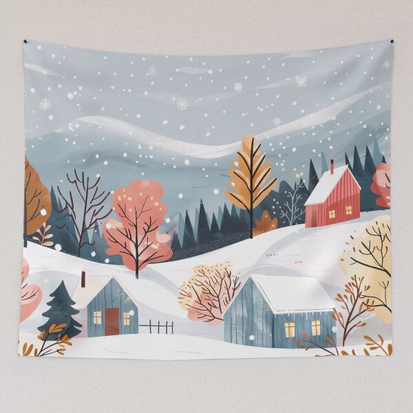 Item preview, Scandinavian winter landscape, Christmas and snow designed and sold by NordicArtPrint.