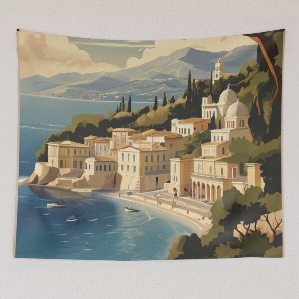 Item preview, 015 Vintage Corfu, Greece Poster Design designed and sold by Alexis Art Collection.