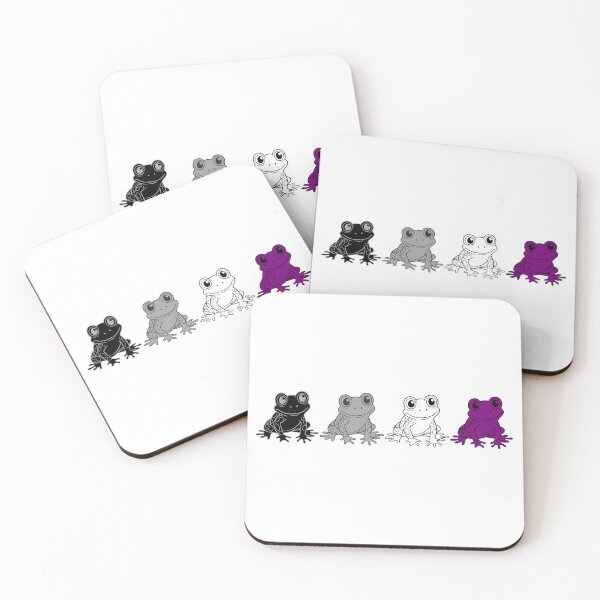Item preview, Row of Cute Frogs in Asexual Pride Flag Colors, Frogs Ace Flag designed and sold by Travelslightly.