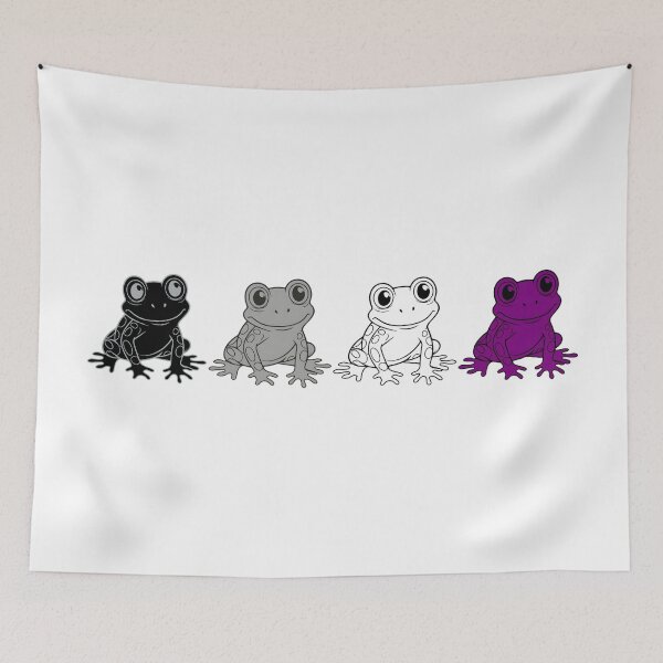 Item preview, Row of Cute Frogs in Asexual Pride Flag Colors, Frogs Ace Flag designed and sold by Travelslightly.