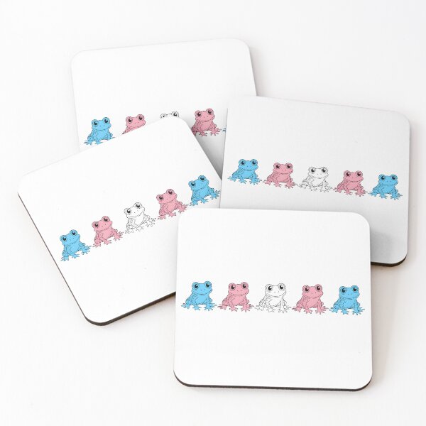 Item preview, Row of Cute Frogs in Transgender Pride Flag Colors, Frogs Trans Flag designed and sold by Travelslightly.