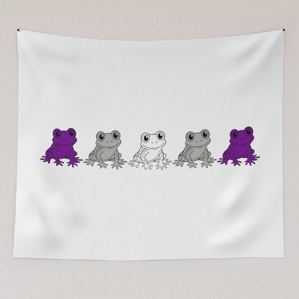 Item preview, Row of Cute Frogs in Graysexual Pride Flag Colors, Frogs Greysexual Flag designed and sold by Travelslightly.